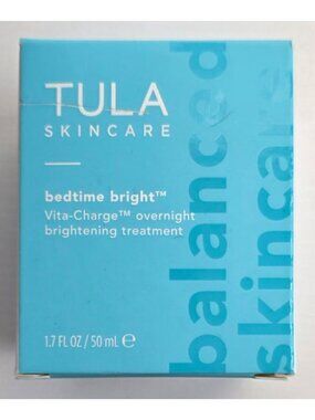 NEW in BOX. TULA Skincare. Bedtime Bright Vita-Charge Overnight Brightening Trea
